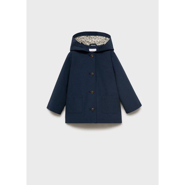 Parka coton capuche bleu marine <span itemprop=