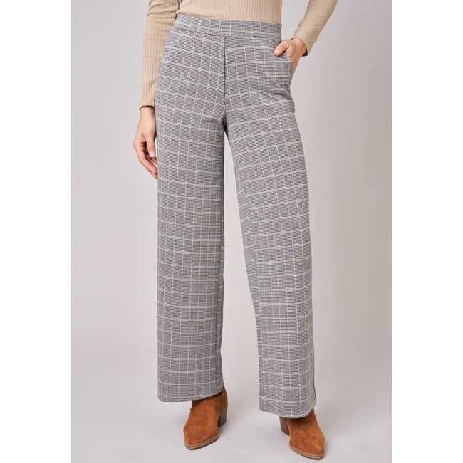 Pantalon regular femme à carreaux ZOELI black <span itemprop=
