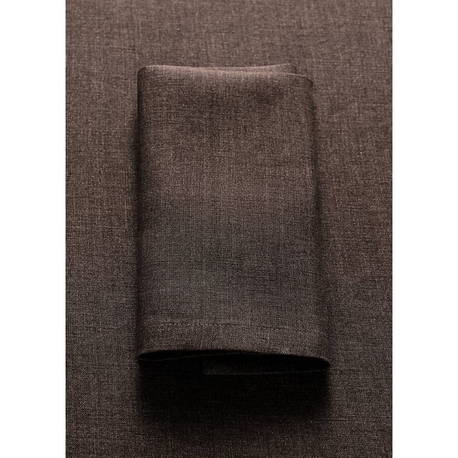 Lot de 2 serviettes de table lin mélangé marron <span itemprop=