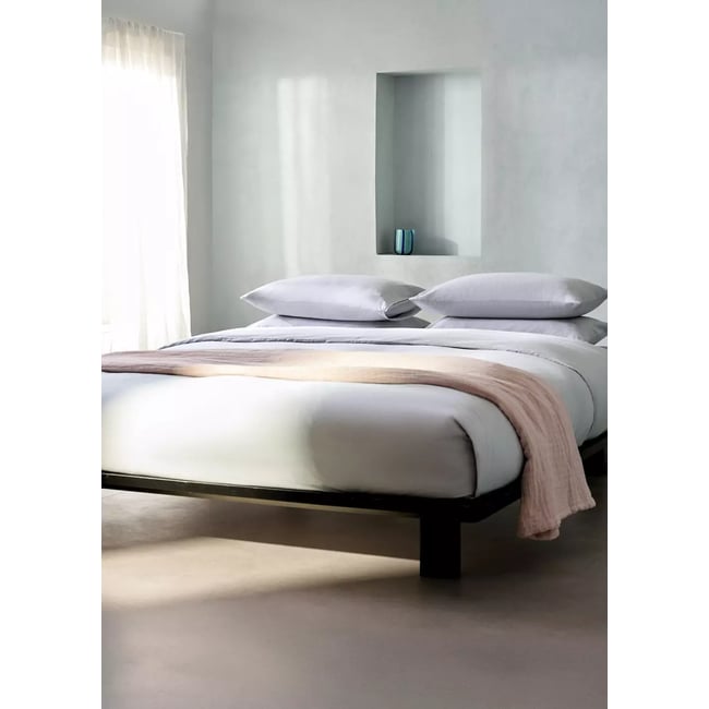 Housse de couette en satin double surpiqûre Lit 90 cm violet clair/pastel <span itemprop=