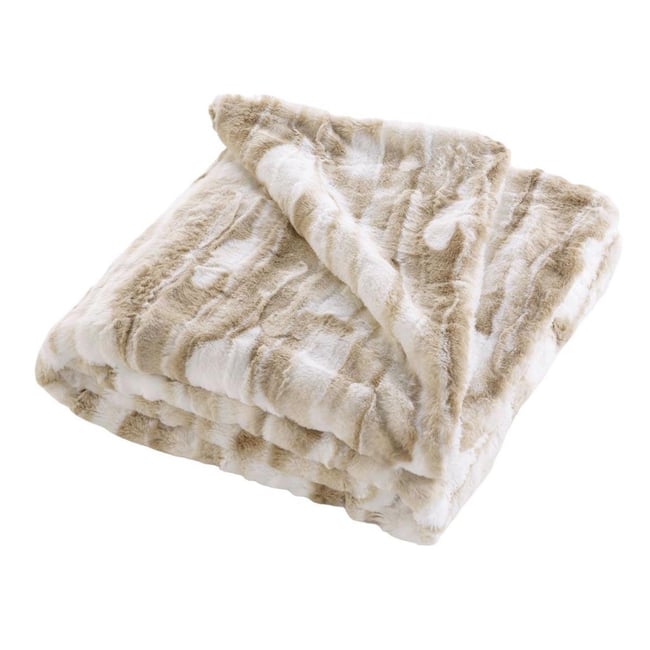 Plaid doux sherpa Cheyenne sable <span itemprop=