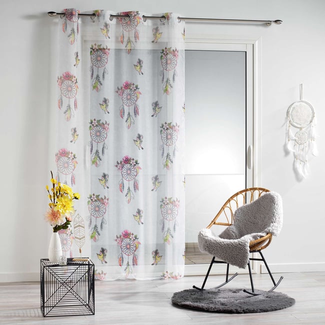 Rideau panneau a oeillets Voile Collection Attrape Reves Bohemia multicolore <span itemprop=