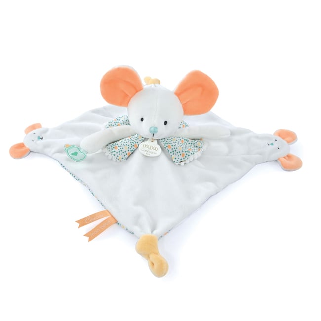 Doudou avec marionnette à doigt gris <span itemprop=