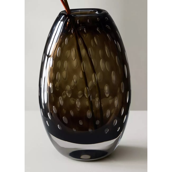 Vase en verre soufflé Couleur marron <span itemprop=