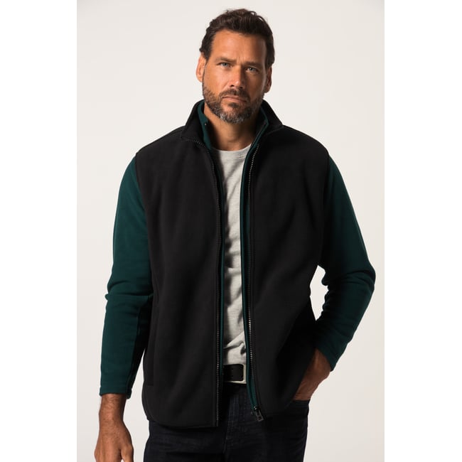 gilet polaire à col montant et fermeture noir <span itemprop=