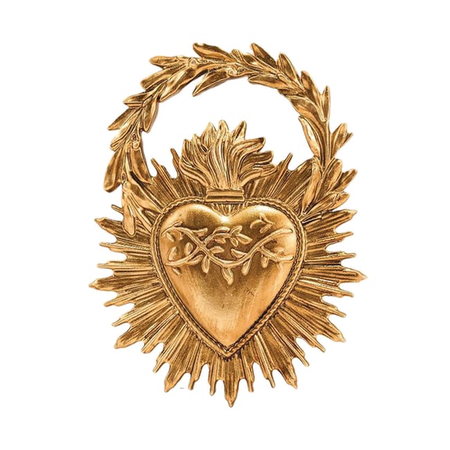 Ex-voto couronne déco murale Couleur doré <span itemprop=