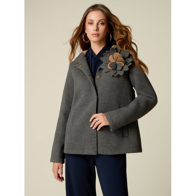 Blouson avec broche fleur - OLTRE