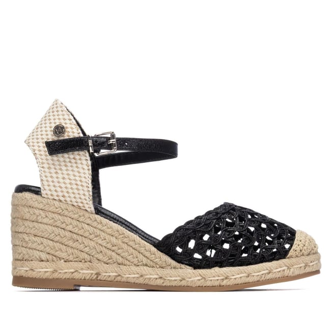 Chaussure Espadrilles Coin Décontractée Boucle noir <span itemprop=
