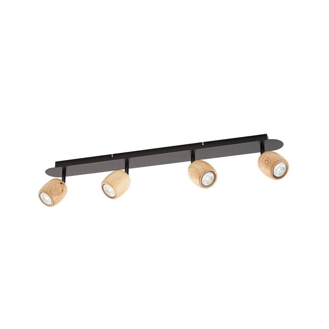 Spot en bois moderne, Sloane Couleur noir, bois clair <span itemprop=