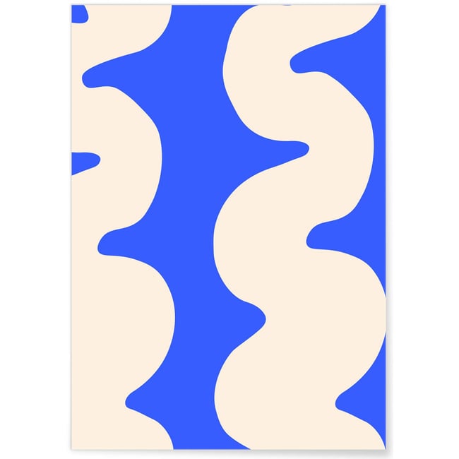 Affiche Wave Bleue Couleur blanc <span itemprop=