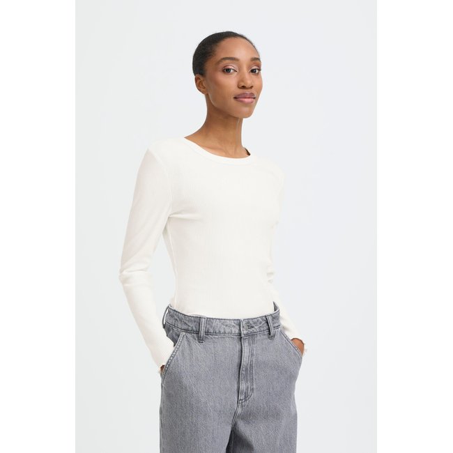 T-shirt à manches longues blanc marshmallow <span itemprop=