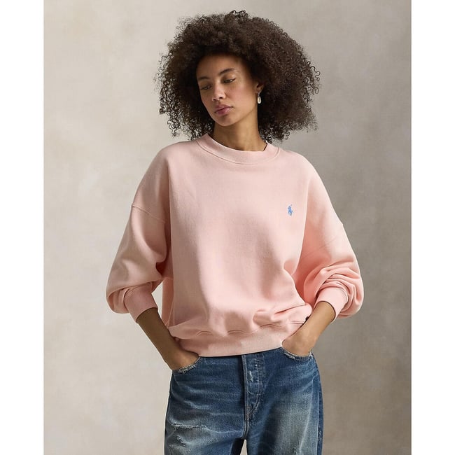 Oversize Crew Neck Sweatshirt, light pink, POLO RALPH LAUREN