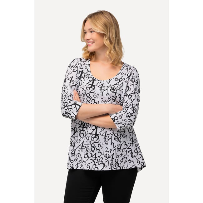 T-shirt avec imprimé chiffres. Silhouette blanc neige <span itemprop=