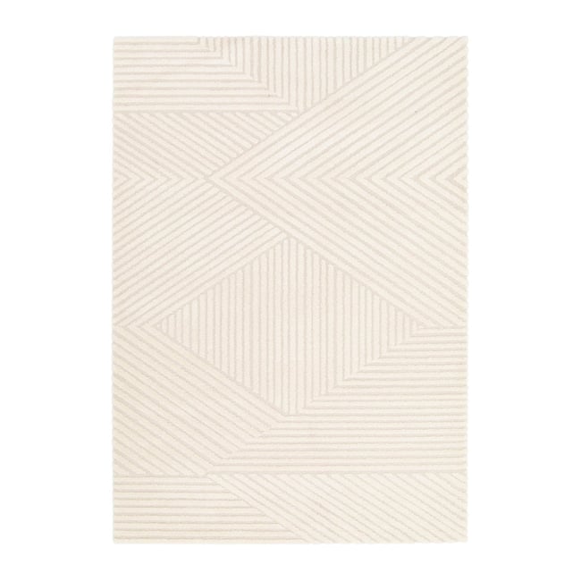 Tapis design avec effet relief SACHA Couleur beige sable <span itemprop=