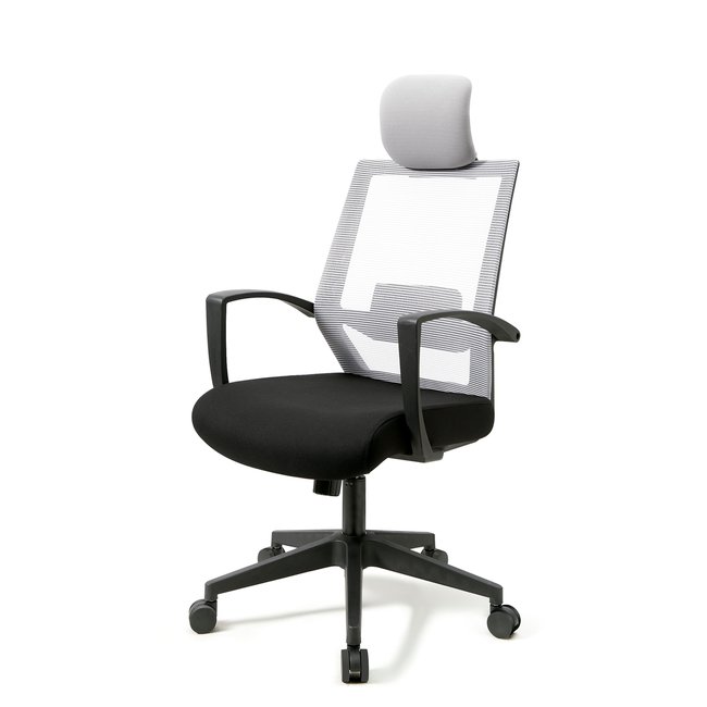 Fauteuil de bureau à roulettes en tissu, Max Couleur gris-noir <span itemprop=