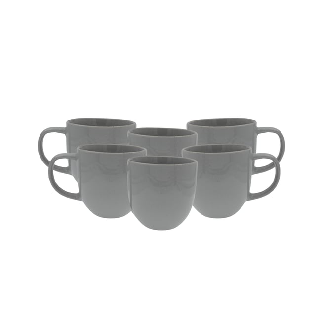 Lot de 6 mugs, GALET Couleur gris <span itemprop=