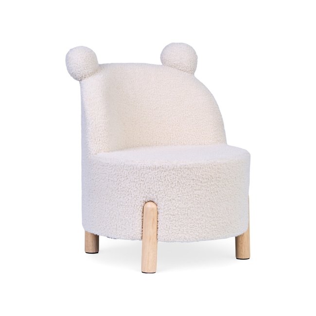 Chaise d'enfant effet bouclette ecru <span itemprop=