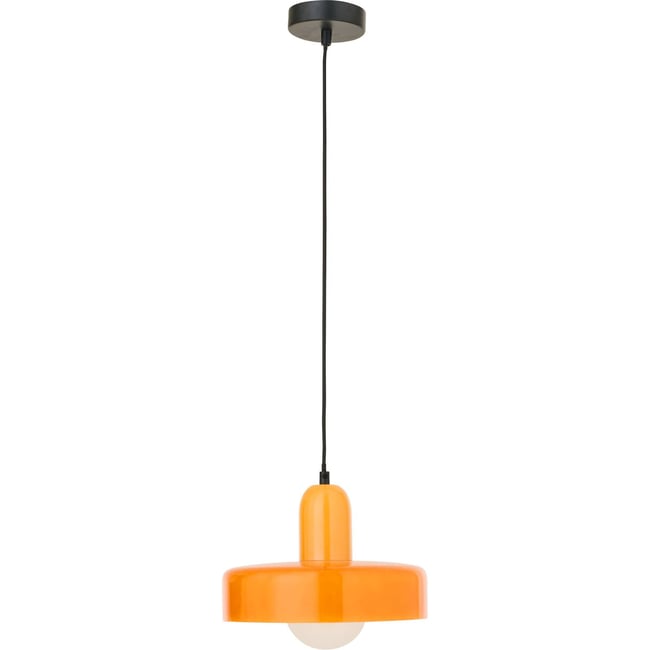 Plafonnier rétro en verre soufflé Couleur orange <span itemprop=