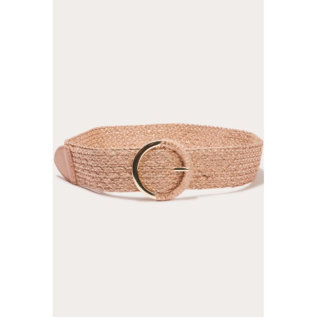 Ceinture raphia couleur or <span itemprop=