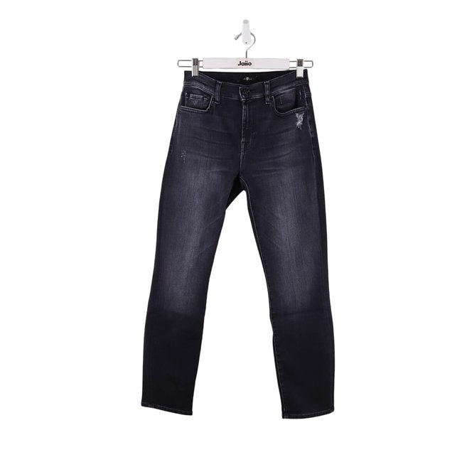 Jean slim en coton - Très Bon État noir <span itemprop=
