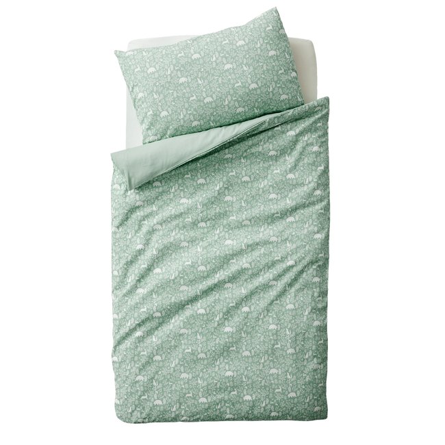 Housse de couette DANS LES BOIS vert sauge <span itemprop=