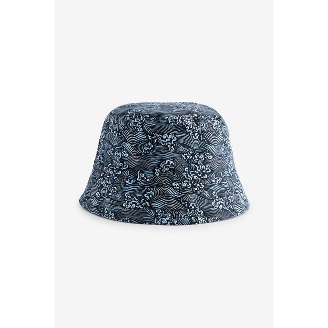 Bob réversible coupe classique impression de poisson koi vert sauge/japonais <span itemprop=