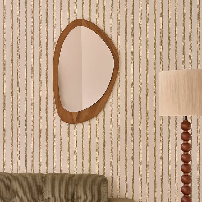 Miroir organique en teck massif 90x60 cm  ADELE Couleur naturel <span itemprop=