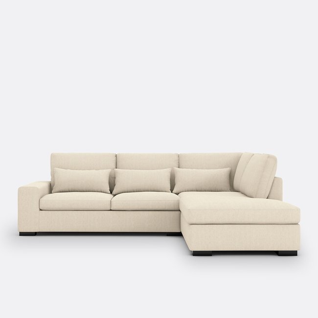 Canapé d’angle coton/lin, Bultex, Odessa Couleur beige naturel <span itemprop=
