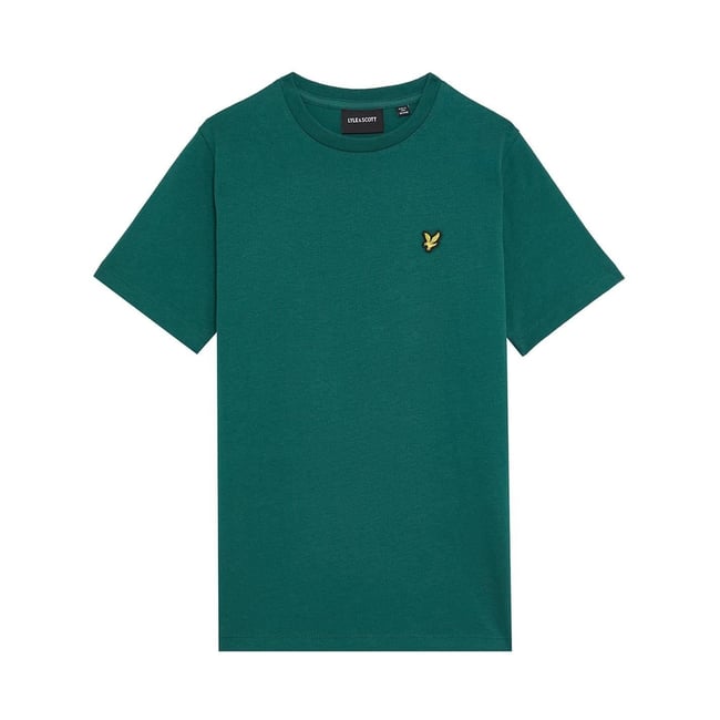 T-shirt manches courtes motif/style logo brodé vert émeraude <span itemprop=