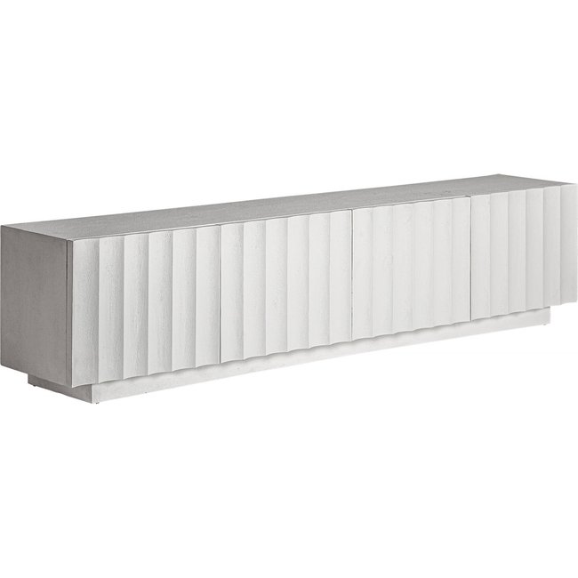 Meuble TV en ciment, Vacio Couleur blanc pur élégant contemporain ciment <span itemprop=