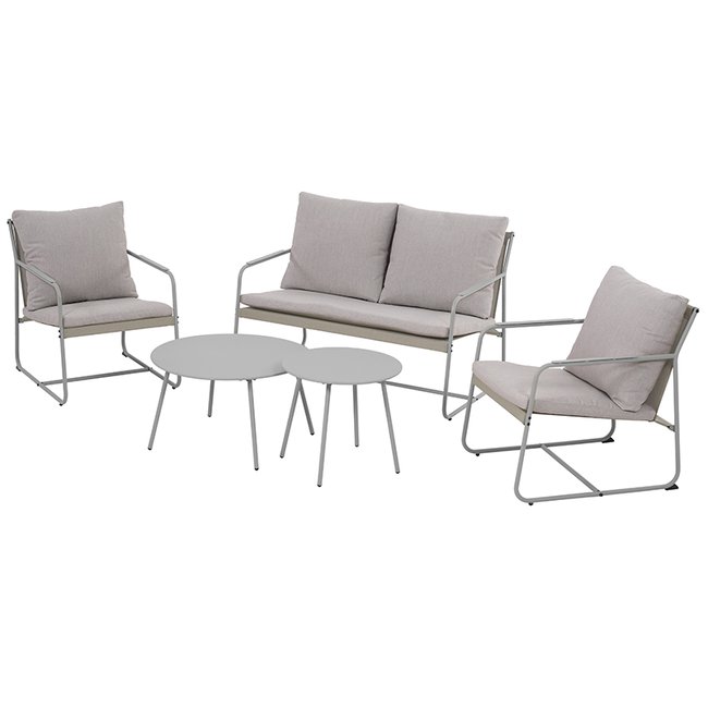 Salon de jardin 4 places en acier - PANTONE