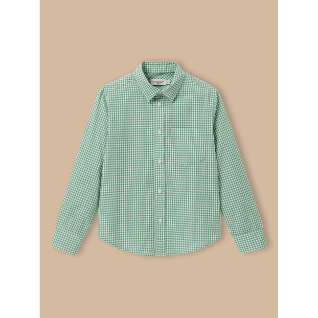 Chemise à petits carreaux vert <span itemprop=
