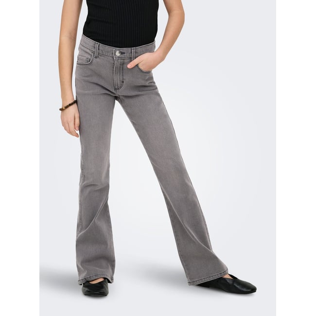 Jean Flared grise - light grey denim 1 <span itemprop=