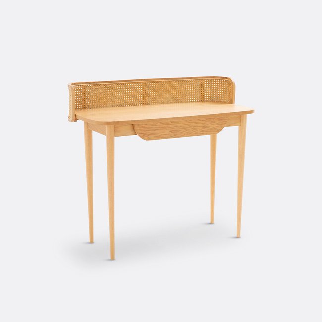 Bureau en cannage, Buisseau Couleur chêne <span itemprop=