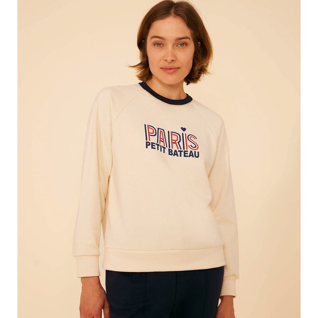 Sweatshirt mit Rundhalsausschnitt und Schriftzug ecru <span itemprop=