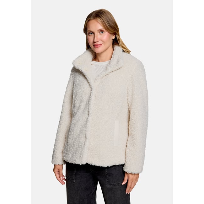 Veste en peluche à col droit white sand <span itemprop=