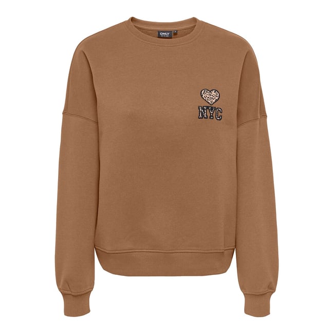 Sweat col rond, cœur poitrine - ONLY
