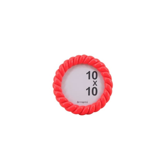 Cadre photo rond torsadé 13,5cm Couleur rose <span itemprop=