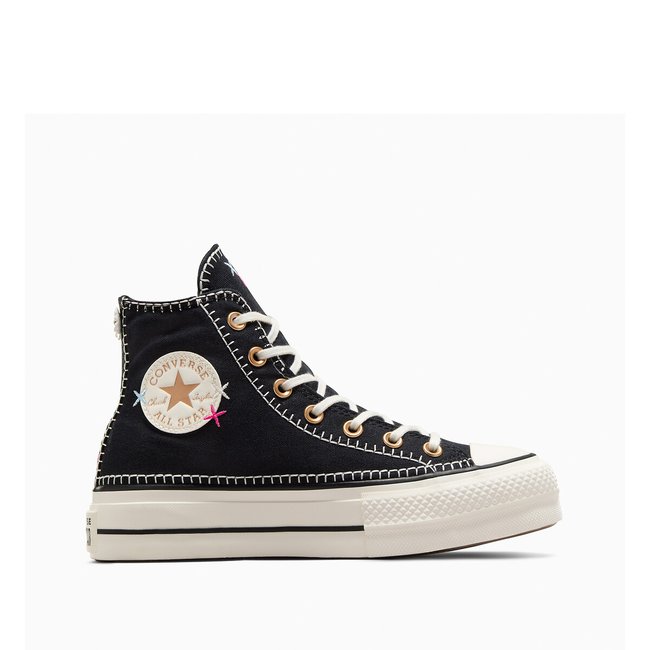 All star lift hi stitch sich canvas high top trainers black Converse La Redoute