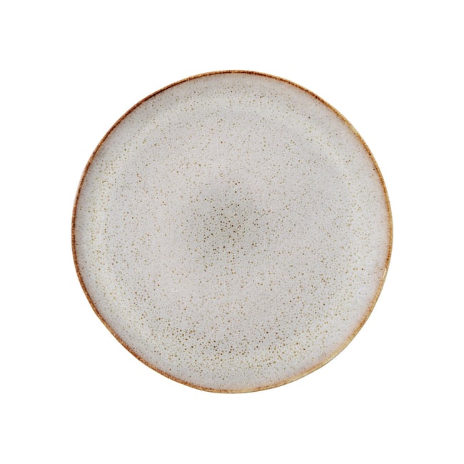 Assiette en grès nature SANDRINE Couleur gris <span itemprop=