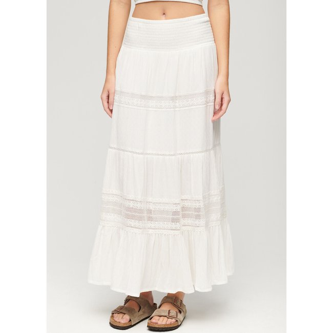 Jupe longue Ibiza ajourée ceinture smokée - SUPERDRY