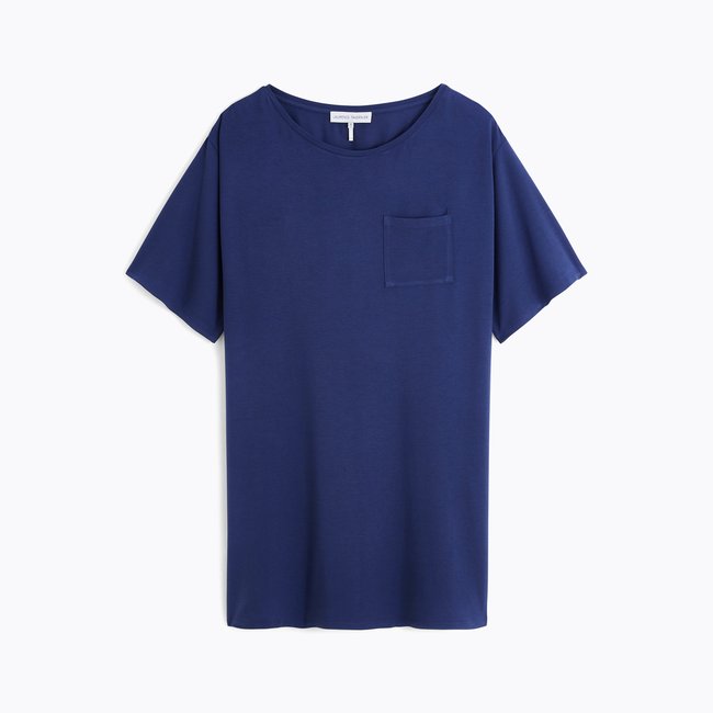 Chemise de nuit courte col rond en jersey, LES BASIQUES - LAURENCE TAVERNIER