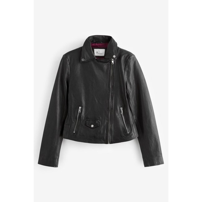 Veste motard véritable manches longues noir <span itemprop=