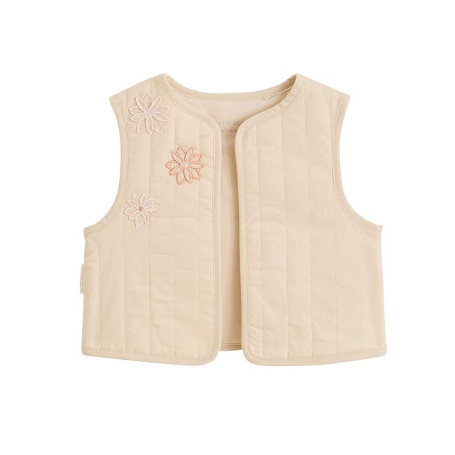 Veste sans manches enfant en popeline Poésie d'été vanille <span itemprop=