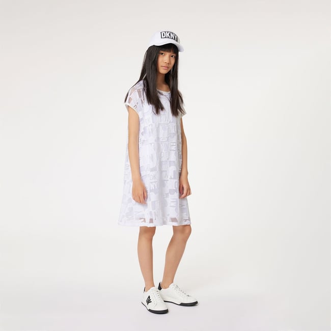 Robe DKNY Manches Courtes - Taille 36 - Blanc-noir - Style Décontracté élégant