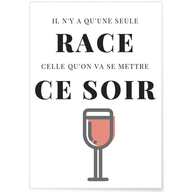 Affiche Il n'y a qu'une seule race... Couleur blanc <span itemprop=