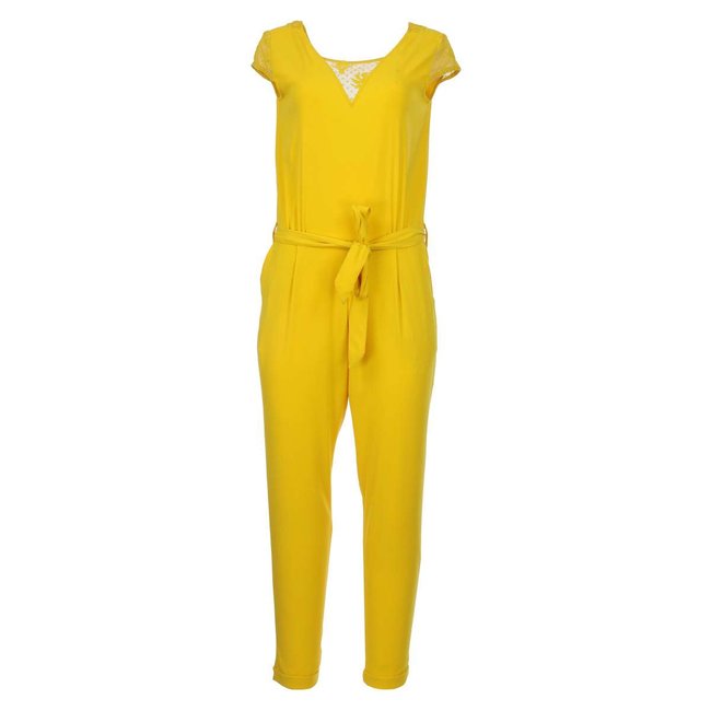 Combinaison col V coupe cigarette NAYALA jaune <span itemprop=