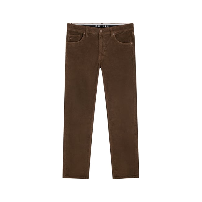 PANTALON REGULAR VELOURS ROYMOB marron <span itemprop=