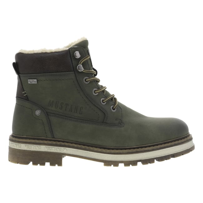 Bottines brunes à talon décroché bas avec une doublure en maille sherpa - MUSTANG