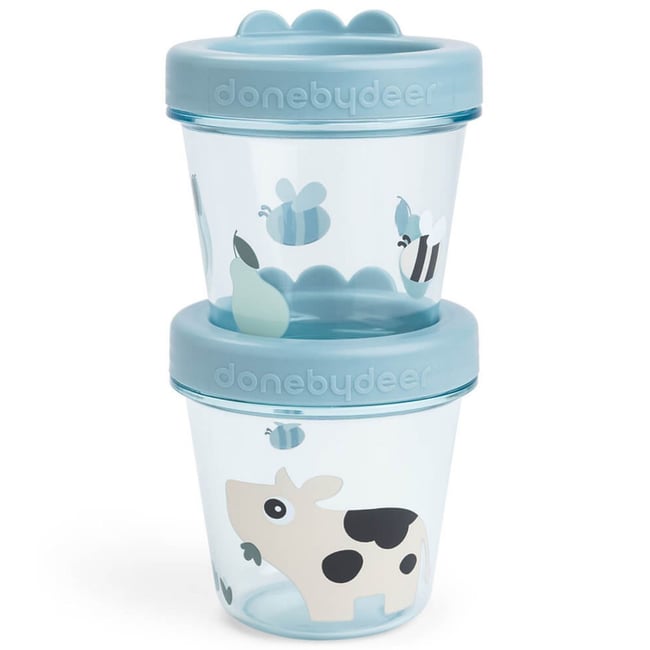 Lot de 2 pots de conservation bleu <span itemprop=